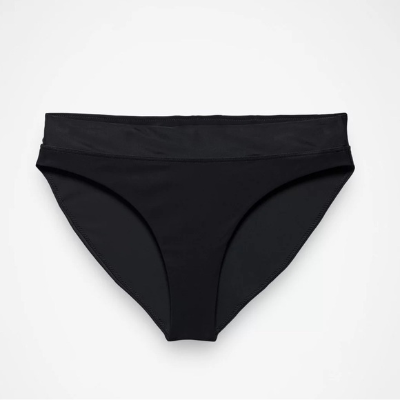 NWT Prana Summer Wave Solid Black mid rise full coverage Swim Bikini Bottom - Picture 3 of 13